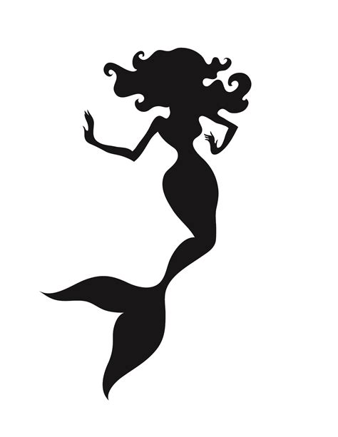 Silhouette Little Mermaid Clipart Black And White Meioambientesuianealves