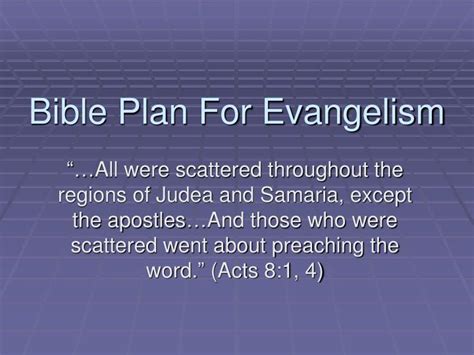 Here we're looking at the proposal structure that i have been working on with my b2 level of learners. PPT - Bible Plan For Evangelism PowerPoint Presentation ...