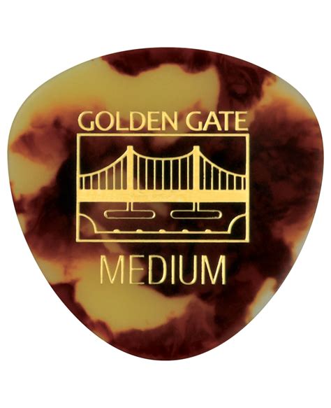 Golden Gate Mp 42 Deluxe Flat Pick Rounded Triangle Medium Tortoise Dozen Saga Music