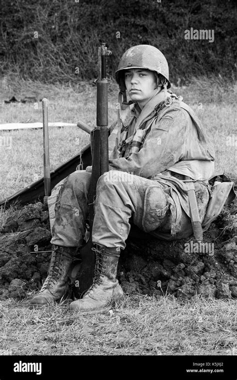Young Soldier Going To War From The Wwii Us Army 82nd Airborne Division