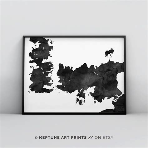 Westeros Map Poster Game Of Thrones Map Wall Art Etsy Canada