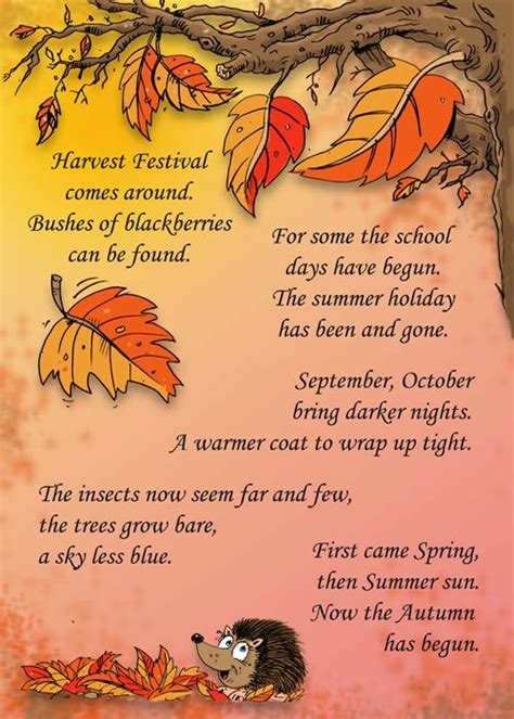 Harvest Festival Preschool Activity Card And Rhymes Autumn Poems