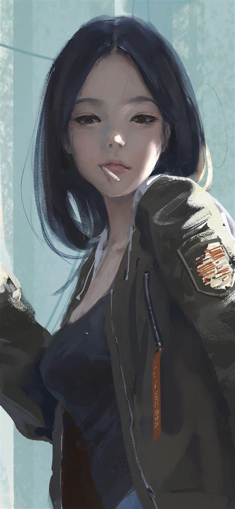 Girl In Jacket Wallpaper Art Girl Anime Art Girl Digital Art Girl