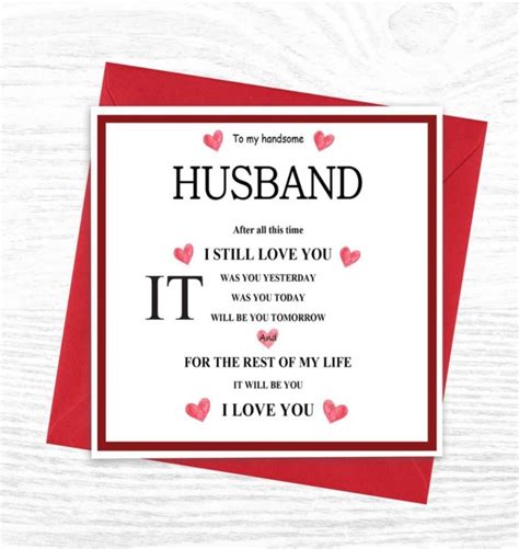 Husband Valentine Card Valentines Love Card For Husband Etsy Uk
