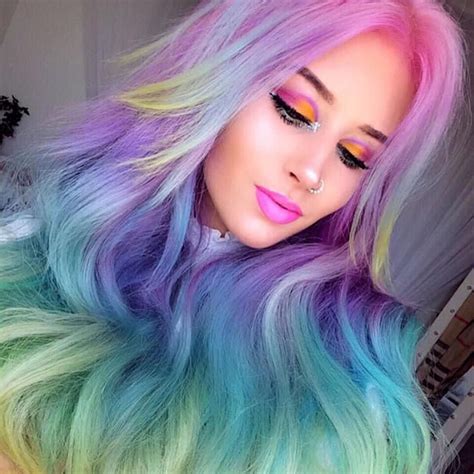 Hair Colorful Multicolored Hair Bright Hair Neon Hair Ombre Hair