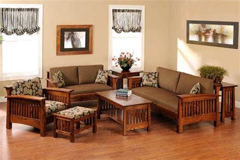 Wood Living Room Furniture 4 Sofá Sala De Estar Conjunto De Sofá De