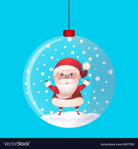 Christmas Toy Snow Ball With Santa Claus Inside Vector Image