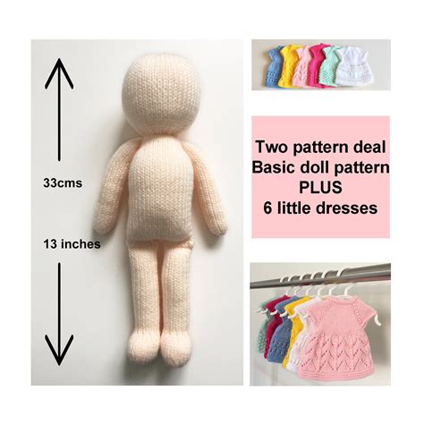 Basic Doll Knitting Pattern Amigurumi Toy Doll Rag Doll Toy Etsy