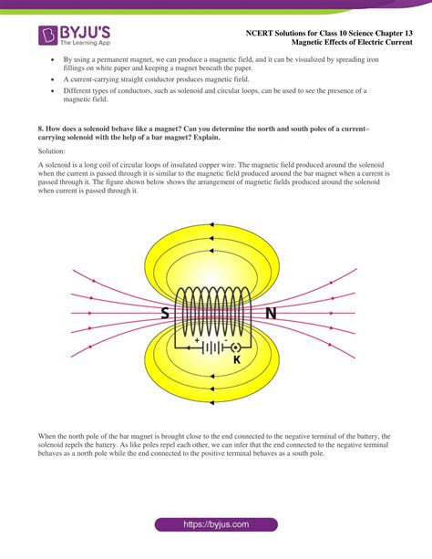Ncert Solutions For Class 10 Science Chapter 13 Magnetic Effects Of