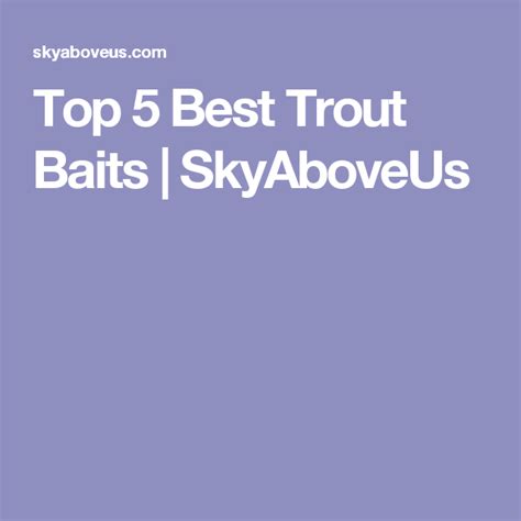 Top 5 Best Trout Baits Skyaboveus Trout Bait Best