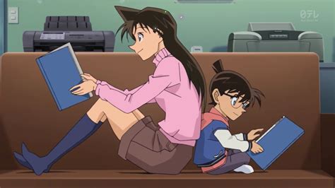 Detective Conan Mouri Ran And Edogawa Conan Reading Books Detective