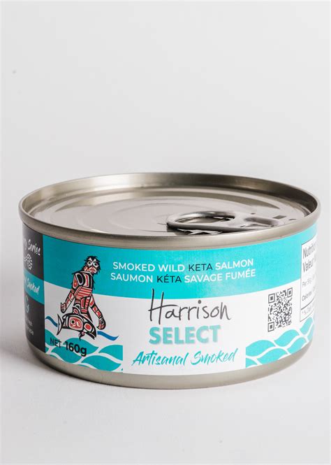 Harrison Select Canned Artisanal Smoked Wild Keta Salmon Authentic Indigenous Seafood