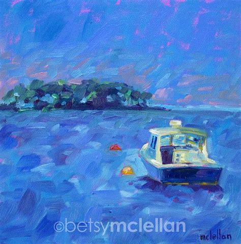 Lobster Boat Maine Seascape Giclee Print Lobster Boat Maine Art