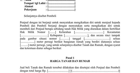 Surat perjanjian jual beli rumah. Contoh Surat Jual Beli Tanah Word - Gudang Surat