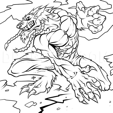 Worgen World Of Warcraft Coloring Page Trace Drawing Coloring Home