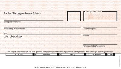 Das scheckformular | die scheckformulare. Spendenscheck - point of media Verlag GmbH