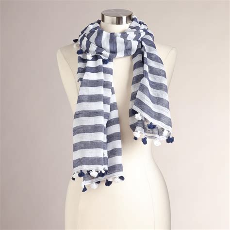 The Perfect Blue And White Striped Scarf With Images Unique Scarfs