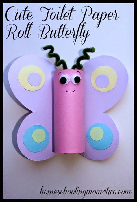 Toilet Paper Roll Butterfly Kids Craft Paper Roll Crafts Spring