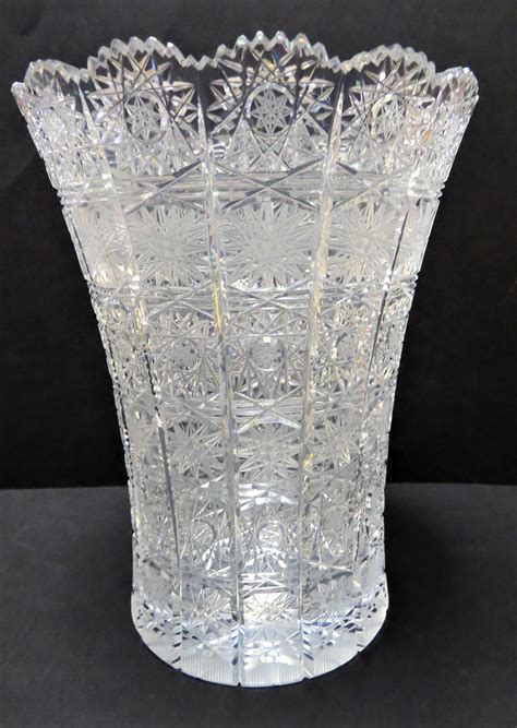 Czech Bohemian Cut Crystal Vase Queens Lace Pattern Collectors Weekly