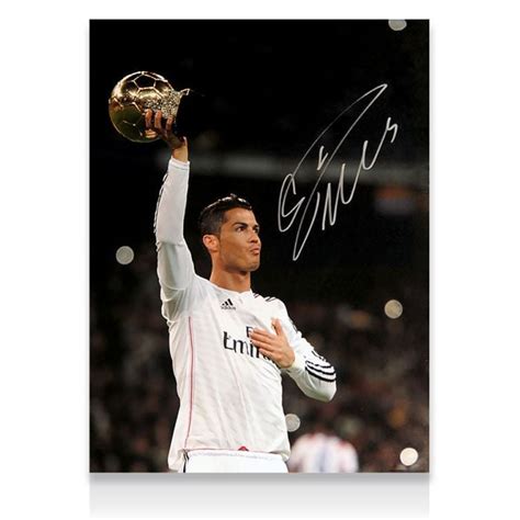 Cristiano Ronaldo Signed Real Madrid Photo Ballon Dor Genuine