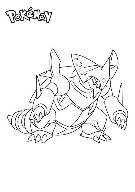 Mega Aggron From Pokemon Coloring Pages Free Printable Coloring Pages