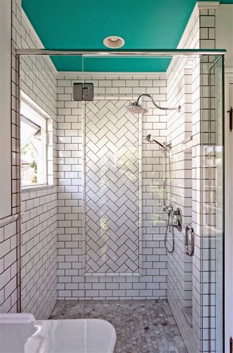 Herringbone Subway Tile Shower Design Ideas