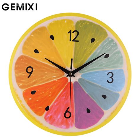 colored lemon design funny elegant wall clock creative wind large decorative clocks beautiful