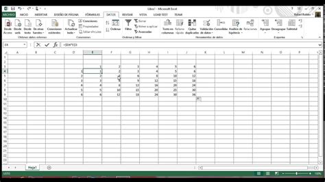 Tabla De Multiplicar Con Solo Una Formula En Excel 2013 Youtube