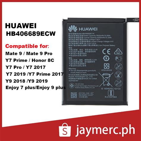 Hb406689ecw Battery For Huawei Y9 2019y7 Prime 2017y7 2019y7 Prime
