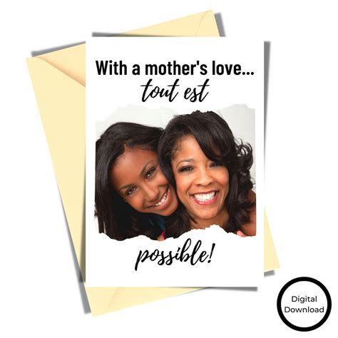 A Mothers Love Card Mom And Daughter Greeting Card Tout Etsy
