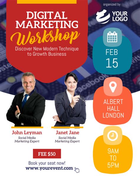 Digital Marketing Seminar Workshop Flyer Template Postermywall