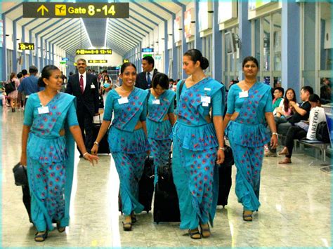 Air Hostesses Of Sri Lankan Airlines Still Clad In Old Sarees