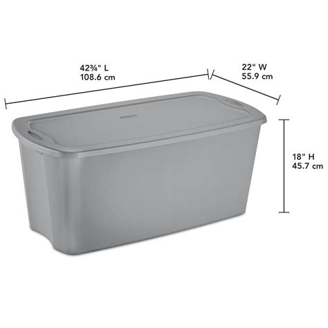 Sterilite 50 Gallon Tote Box Plastic Titanium Home And Garden