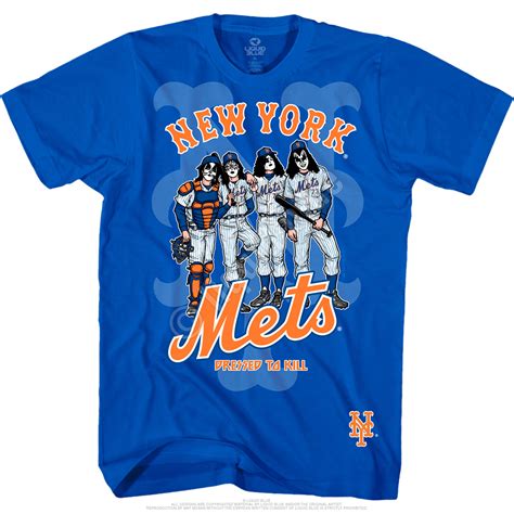 Mlb New York Mets Kiss Dressed To Kill Blue T Shirt Tee Liquid Blue