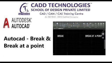 Autocad Break And Break At A Point Youtube