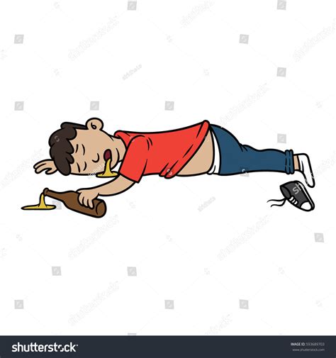 Cartoon Passed Out Drunk Man Vector Stock Vector Royalty Free 593689703 Shutterstock