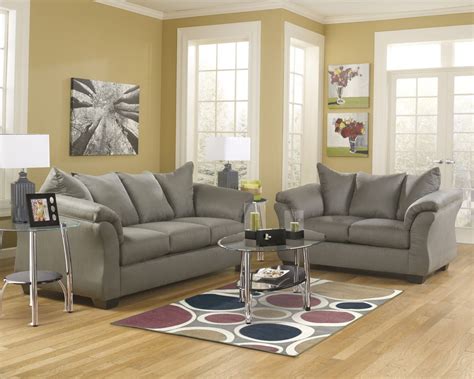 2 Pc Darcy Cobblestone Sofa And Loveseat Set Living Room Sets Sofa