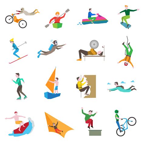 Extreme Sports Icons 444557 Vector Art At Vecteezy