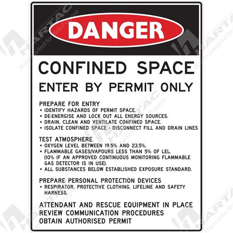 Confined Space Signs Danger Sign Confined Space Confined Space Entry By Permit Only W Rules