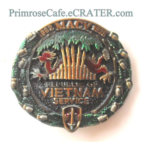 Vintage Great American Buckle Co Macv Republic Of Vietnam Service