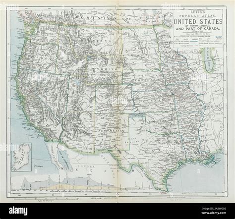 Western Usa States And Territories Central Pacific Railroad Section Letts