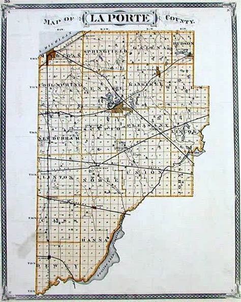 Map Of Laporte County Indiana Art Source International