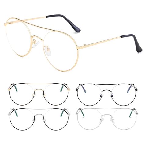 Women Men Clear Glasses Gold Sliver Metal Eye Glasses Frame Myopia Spectacle Optical Eyeglasses