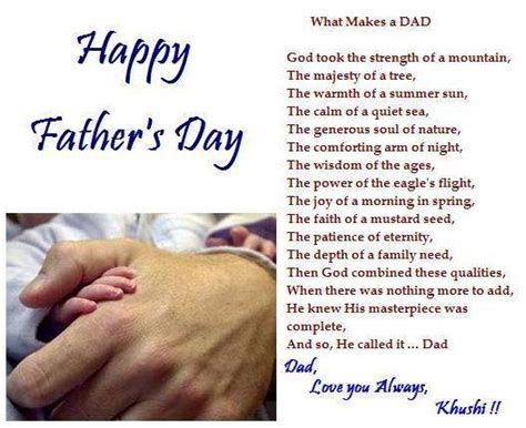 So here are some lovely father's day messages and quotes to include if you need some last minute help writing that all important card before giving it later today. Fathers Day 2015 Poems and Quotes