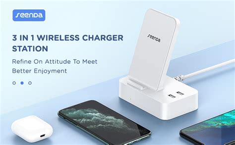 Seenda Wireless Charger With 2 Usb Ports 3 In 1 Multi