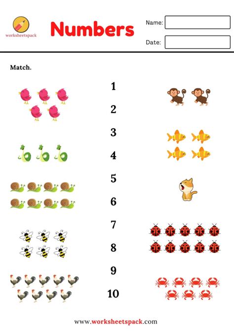 Count And Match The Numbers Worksheets Printable And Online