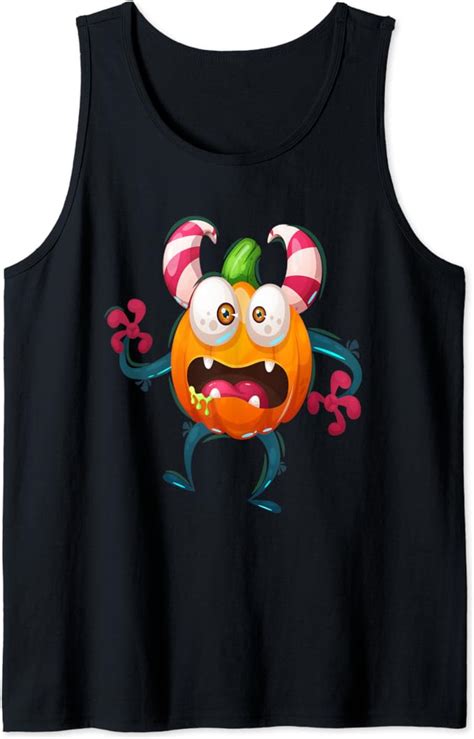 googly eye monster pumpkin halloween funny goofy party tank top uk fashion
