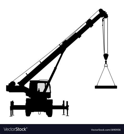 Crane Silhouette On A White Background Royalty Free Vector