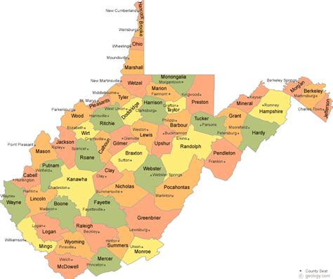 Map Of Counties In West Virginia West Virginia County Map With County