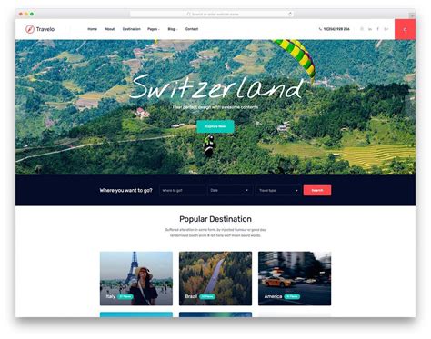 44 Free Travel Agency Website Templates With Premium Features 2021